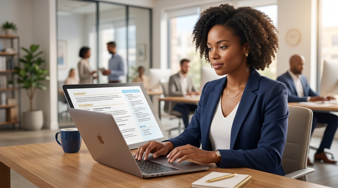 A resume organized into clear labeled sections: summary, experience, and skills